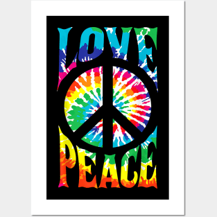 Peace Sign Love 60S 70S Tie Dye Hippie Costume Posters and Art